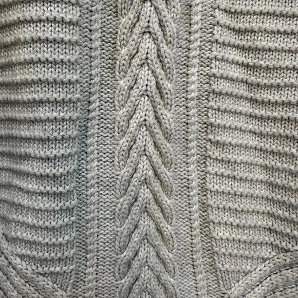 Banana Republic | Light Grey Cotton Blend Heavy Weight Turtleneck Sweater Size L - Picture 6 of 10